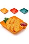Tazweeq Chip Dip Serving Platter Set, 12pcs Plastic Dumpling Plates with Sauce Compartment for Appe