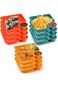 Tazweeq Chip Dip Serving Platter Set, 12pcs Plastic Dumpling Plates with Sauce Compartment for Appe