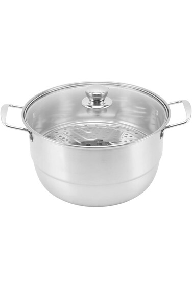 وعاء طهي بالبخار للطعام من LJCM، وعاء طهي بالبخار متعدد الأغراض من الفولاذ المقاوم للصدأ بدرجة طعام 304 سميك من الفولاذ المقاوم للصدأ