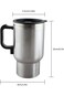 MOSANDON 12V Car Heating Cup Car Heated Mug, 450ml Stainless Steel Travel Electric Coffee Cup 14oz.