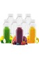 AQSXO 8 OZ Plastic Juice Bottles, Reusable Bulk Beverage Containers, for Juice, Milk and Other Beve