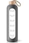 Arabest Glass Water Bottle, 32 Oz Borosilicate Glass Water Bottle with Time Marker, Leak Proof BPA