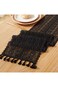 NALACAL Boho Crochet Table Runner,24 * 160CM Black Vintage Farmhouse Macrame Table Runner for Coffe