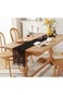 NALACAL Boho Crochet Table Runner,24 * 160CM Black Vintage Farmhouse Macrame Table Runner for Coffe