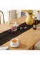 NALACAL Boho Crochet Table Runner,24 * 160CM Black Vintage Farmhouse Macrame Table Runner for Coffe