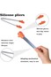 8PCS Silicone Mini Tongs, 5Inch Glove Shape Food Tongs, Colourful Small Kids Tongs for Serving Food