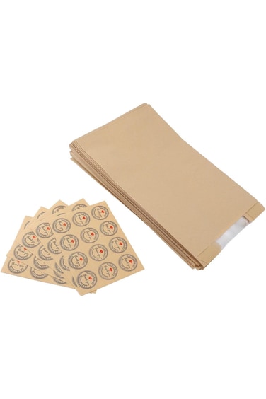 أكياس الخبز للخبز المصنوع منزليًا، 50 كيسًا ورقيًا للخبز المخمر، أكياس مخبوزة كبيرة مع نافذة f