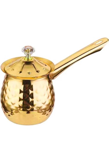 Tazweeq Coffee Pot,Stainless Steel Turkish Greek Arabic Coffee Pot with Lid and Handle,Turkish Coff