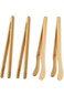 4PCS Toast Tongs, Bamboo Toaster Tongs, Reusable Bamboo Kitchen Tongs for Cheese Bread BBQ Fried Fo