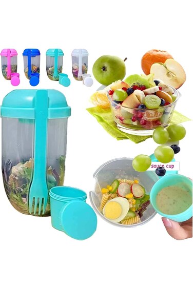 Fresh Salad Cup to Go, 2022 Salad Meal Shaker Cup, Salad Shaker Container to Go, Portable FHOPHOt a