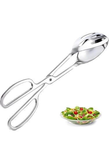 Solaticdo Salad Tongs, Stainless Steel Food Tongs with Scissor Handles for Buffet Party Catering, S