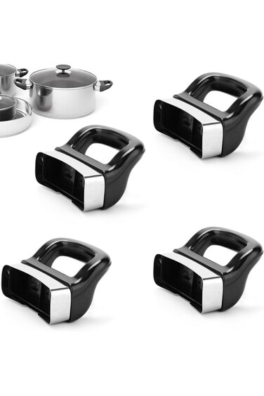 4 قطع من مقبض جانبي قصير للوعاء، مقبض معدني لطنجرة الضغط، قطعة بديلة للأذن، مقبض يدوي لميتا