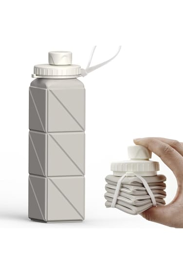 NALACAL Collapsible Silicone Water Bottle 610ml   Foldable, Portable, Leakproof Reusable Water Bott