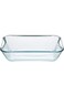 طبق خبز مستطيل من زجاج بوروسيل، قطعة واحدة، سعة 1.5 لتر، شفاف