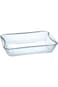 طبق خبز مستطيل من زجاج بوروسيل، قطعة واحدة، سعة 1.5 لتر، شفاف