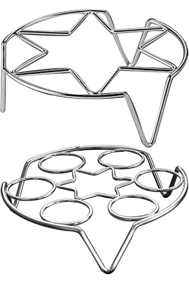 SYOSI 2 Pack Round Steam Rack, 304 Stainless Steel Steaming Rack For Instant Pot Trivet Egg Steam R