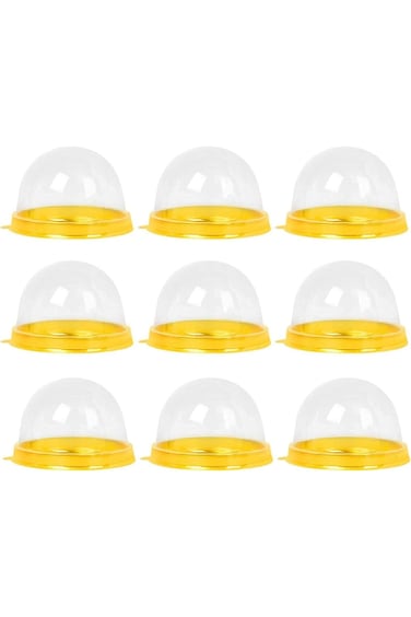 Khazna Mini Cake Box, 50 Packs Clear Plastic Cookies Muffins Dome Box Mooncake Box with with Clear