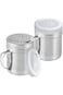 SYOSI Stainless Steel Seasoning Bottle Set - 2 Pieces 345ml Salt &amp; Pepper Shakers with Lid &amp; Handle