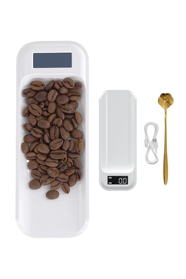 Coffee Bean Dosing Cup with Built-in Scale and LCD Display - 500g High Precision Digital Scale for