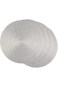 DII Woven Placemats Collection Metallic Round Placemat Set, 15", Platinum Silver, 4 Piece