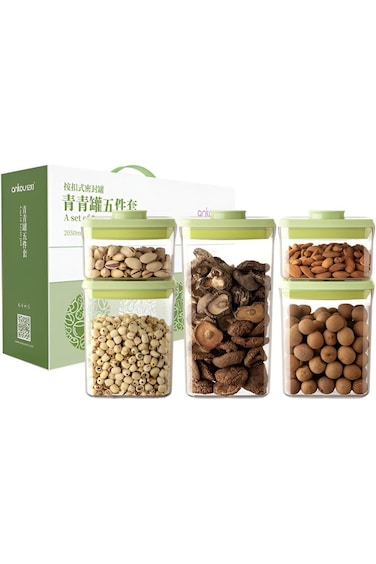 Kitty Pop Up Lid Food Storage Containers: One Touch Milk Powder Dispenser, Clear Storage Airtight f