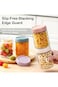 BIGTHREE Overnight Oats Containers with Lids, 4-pack 16 oz Glass jars with Airtight Lids, Wide mout