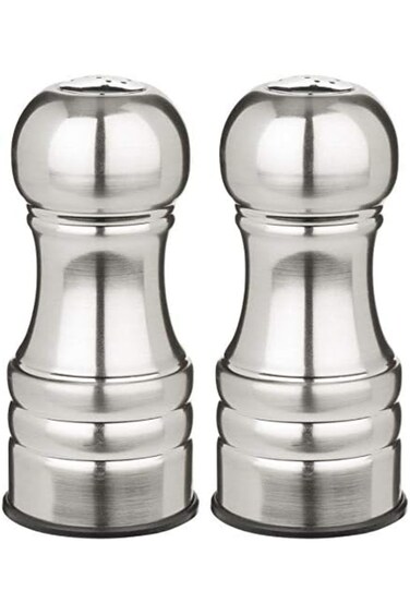 Trudeau 4-1/2" Stainless Steel Salt and Pepper Shaker Set