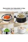 ALMEKAQUZ 3-Piece Steamer Basket Set: Stainless Steel Adjustable Folding Veggie and Seafood Steamer