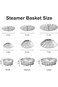 ALMEKAQUZ 3-Piece Steamer Basket Set: Stainless Steel Adjustable Folding Veggie and Seafood Steamer