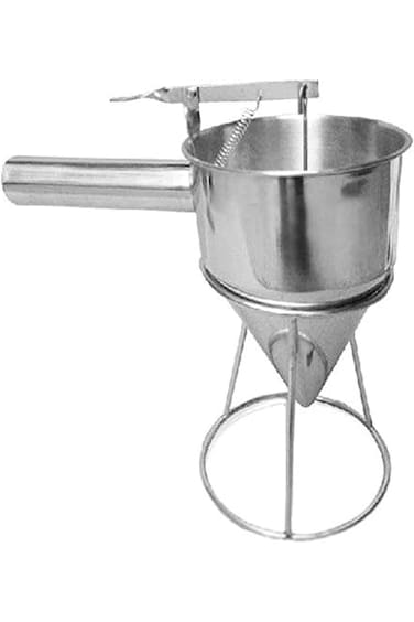 Cake mix distributor, Made of stainless steel.
