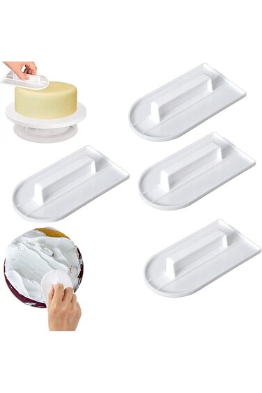 Excefore Fondant Cake Smoother Polisher, 2 Pcs Cake Scraper, Cake Smoother, Cake Icing Scraper Smoo
