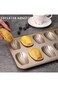 HOOKOR 2 Pack Nonstick Madeleine Pan, 12-cup Heavy Duty Shell Shape Baking Cake Mold Pan. (Champagn