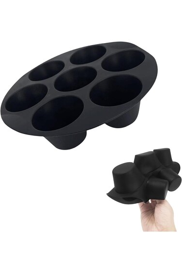 قوالب كب كيك دووماما السيليكونية سعة 7 أكواب للخبز في مقلاة الهواء - قالب كب كيك غير لاصق، لون الشوكولاتة