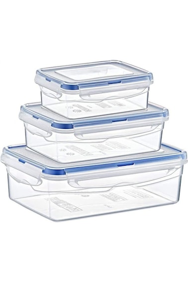 Set of 3 locknlock airtight food storage container reusable bpa free rectangular food container wit