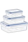 Set of 3 locknlock airtight food storage container reusable bpa free rectangular food container wit