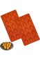 Mini Non-Stick Silicone Madeleine Trays,15-Hole Mould, Silicon Baking Pan Silicon Molder Baking