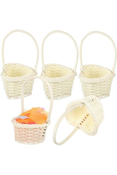 Woven Flower Basket, Handwoven Small Flower Basket, Rattan Bread Basket, For Home, Wedding Decorati