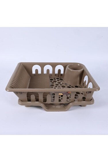Brown colored plastic dish rack