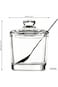 LYNK HOME Classic Clear Glass Sugar Bowl Set with Lid Serving Spoon Salt Pot Pepper Storage Jar Sea