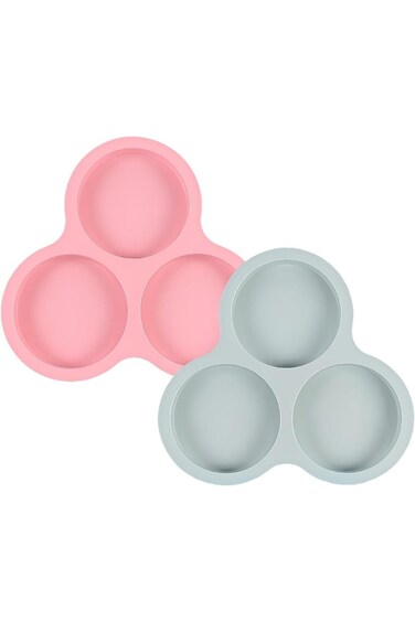 SWIUKPHE Muffin Top Pans for Baking Hamburger Bun Pan 2PCS Silicone Muffin Molds Muffin Pan Fryer E