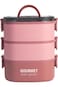 TRASSLE Bento Lunch Box,Stackable 3 Layers Bento Box,2000ml Large Capacity Lunch Containers,Leak-Pr