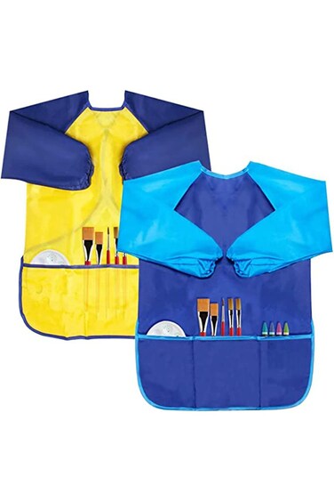 ELECDON Kids Painting Aprons Children's Fabric Art Smock for Cooking, Baking, and Crafts, Kids Art