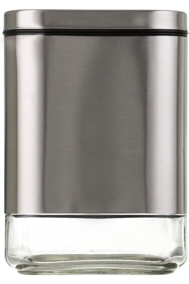 مرطبان هابا الممتاز للتخزين، حاويات تخزين طعام من الفولاذ المقاوم للصدأ والزجاج الشفاف مع غطاء محكم الإغلاق