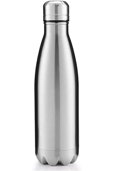 زجاجة مياه فضية عازلة مزدوجة الجدار مقاومة للتسرب من تازويك، سعة 17 أونصة، من الفولاذ المقاوم للصدأ، زجاجة كولا مفرغة من الهواء