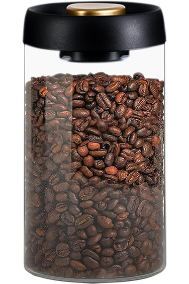 TRASSLE Vacuum Coffee Canister Mason Jar, Airtight Food Storage Overnight Oats Containers with Lids