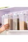 4 Pieces,Kitchen Storage Container With Measuring Cup Lid,Storage Organizer,Flour,Rice,Container,Pe