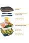 Salad Lunch Box Container, Double Layer Bento Box with Cutlery and Sauce Container, 40 oz Salad Bow