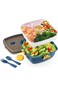 Salad Lunch Box Container, Double Layer Bento Box with Cutlery and Sauce Container, 40 oz Salad Bow