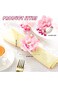 Tazweeq 6Pcs Pink Flower Napkin Rings, Champagne Rose Napkin Sets, Pink Handmade Flower Napkin Ring