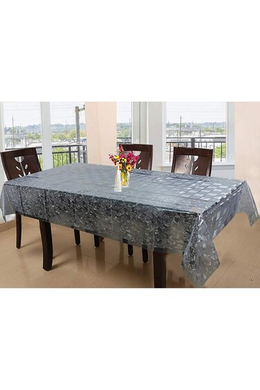 Kuber Industries PVC 6 Seater Dining Table Cover (White)